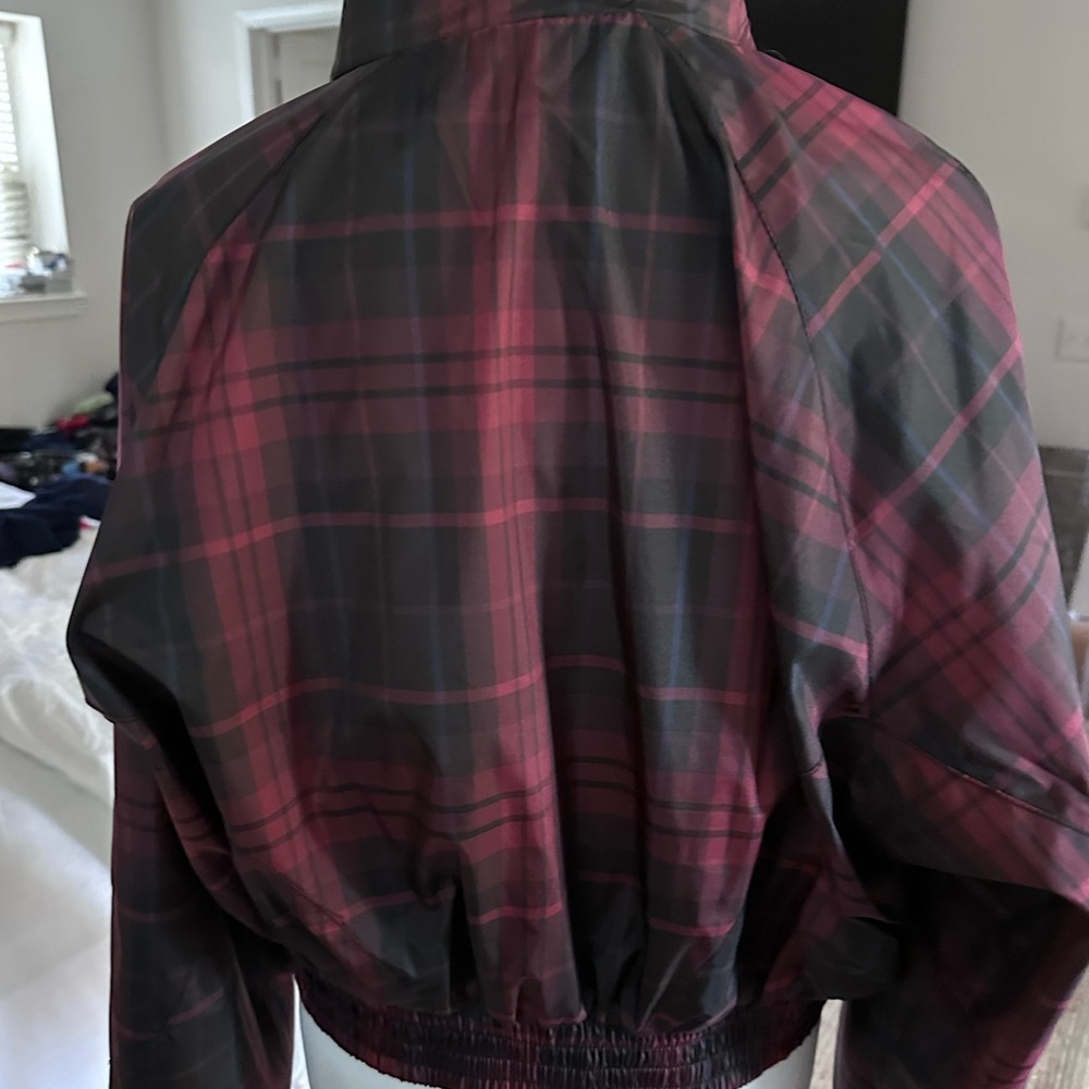 Black and Red Plaid Bomber jacket by Mod Ref! Never Worn NWOT - Picture 3 of 6